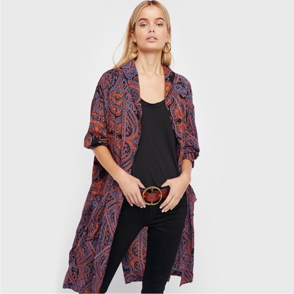 Free People Half Moon Duster in Quarry M NWOT